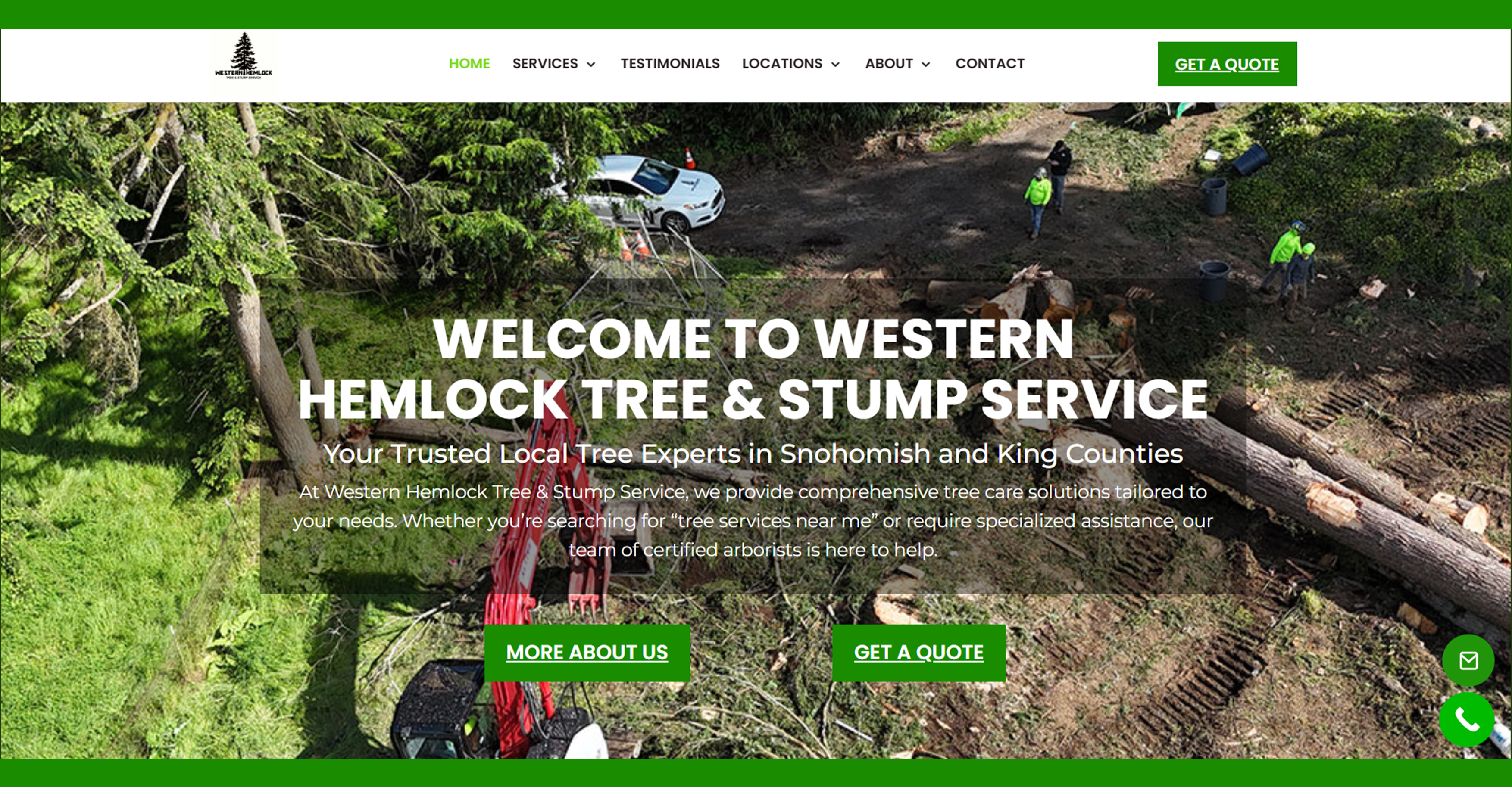 Western Hemlock Tree & Stump Service website preview